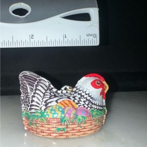 Vintage 1999 Hallmark tin chicken Christmas ornament